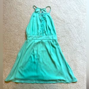Mint lulus lace panel mini dress